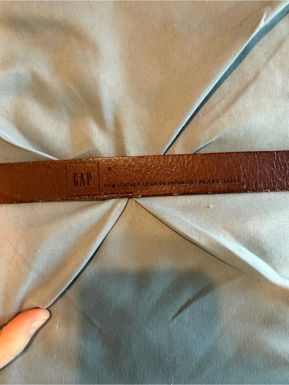 GAP Brown Leather Belt with Brass Oval Buckle